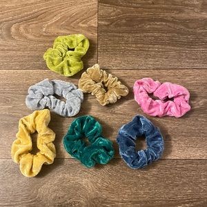 multi colored scrunchies